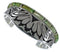 Turquoise Inlay Water Wave Sterling Silver Cuff Bracelet MX27268