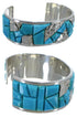 Genuine Sterling Silver Turquoise Inlay Cuff Bracelet CW64921