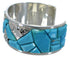 Genuine Sterling Silver Turquoise Inlay Cuff Bracelet CW64921