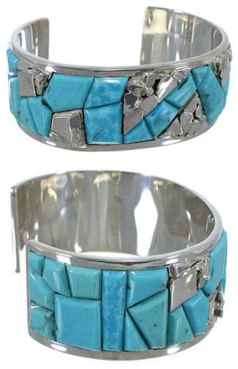 Sterling Silver Turquoise Inlay Southwest Bracelet CW64900