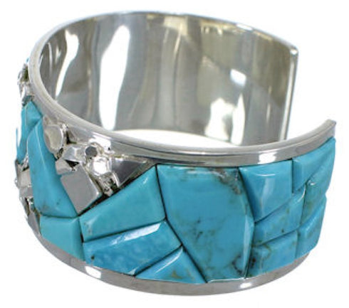 Sterling Silver Turquoise Inlay Southwest Bracelet CW64900