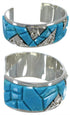 Sterling Silver Southwest Turquoise Inlay Cuff Bracelet CW64915