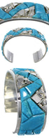 Sterling Silver Southwest Turquoise Inlay Cuff Bracelet CW64915