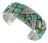 Turquoise Inlay Sterling Silver Jewelry Cuff Bracelet CW64811