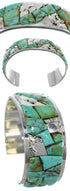 Turquoise Inlay Sterling Silver Jewelry Cuff Bracelet CW64811