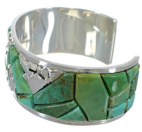 Turquoise Inlay Silver Jewelry Cuff Bracelet CW64820