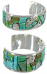 Turquoise Inlay Silver Cuff Bracelet CW64824