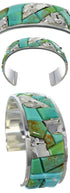 Turquoise Inlay Silver Cuff Bracelet CW64824