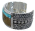 Silver Native American Village Design Multicolor Cuff Bracelet MX28014