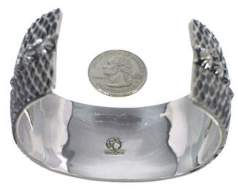 Silver Native American Village Design Multicolor Cuff Bracelet MX28014