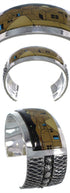 Multicolor Native American Village Design Silver Cuff Bracelet MX28015