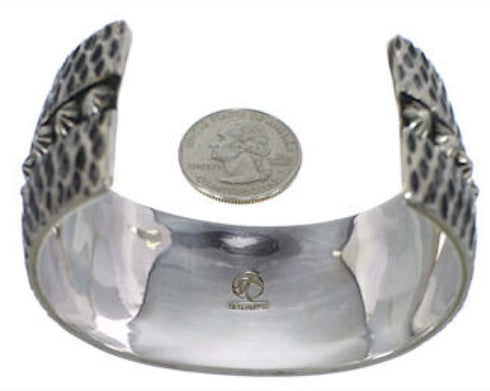 Multicolor Native American Village Design Silver Cuff Bracelet MX28015