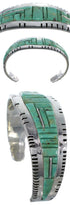 Southwest Turquoise Inlay Sterling Silver Cuff Bracelet EX27368