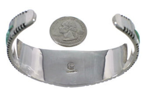 Southwest Turquoise Inlay Sterling Silver Cuff Bracelet EX27368