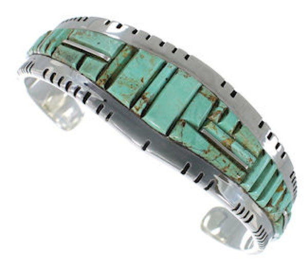 Southwest Turquoise Jewelry Sterling Silver Cuff Bracelet EX27379