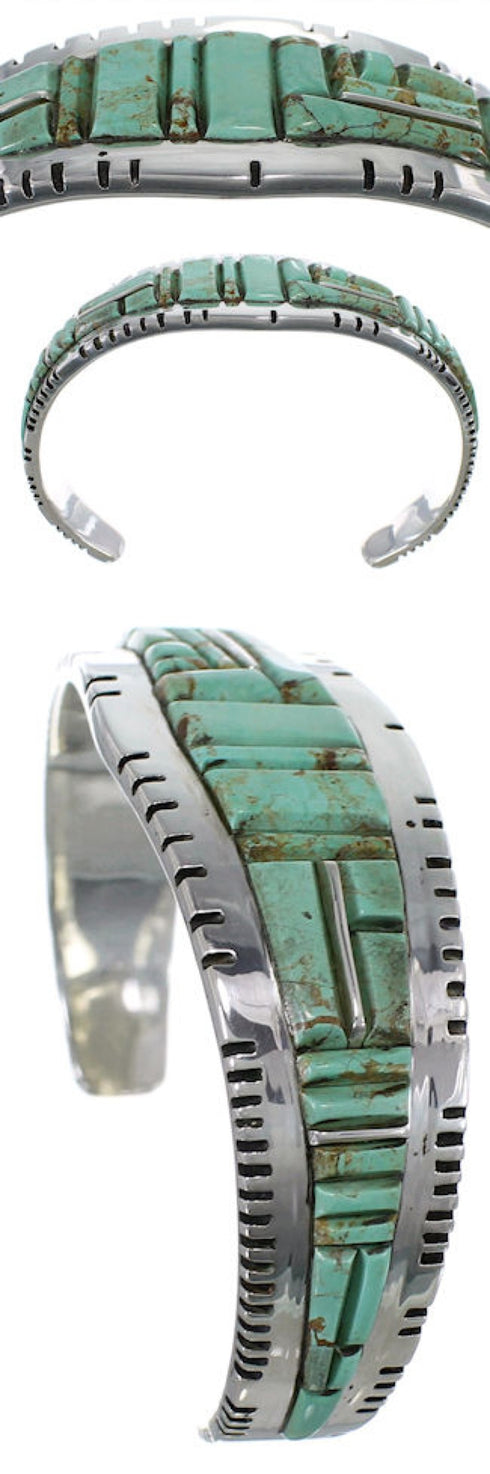 Southwest Turquoise Jewelry Sterling Silver Cuff Bracelet EX27379
