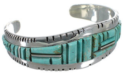 Turquoise Sterling Silver Southwest Jewelry Cuff Bracelet EX27402