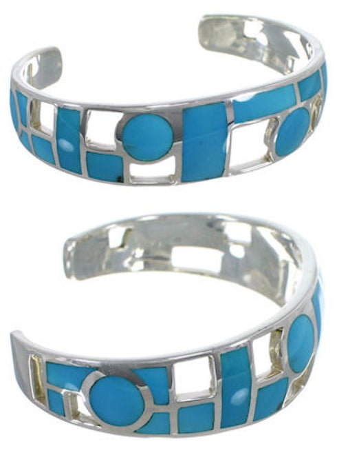 Sterling Silver Southwest Turquoise Jewelry Cuff Bracelet MX27363