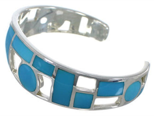 Sterling Silver Southwest Turquoise Jewelry Cuff Bracelet MX27363