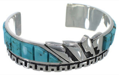 Turquoise Sterling Silver Cuff Bracelet Southwest Jewelry BW66335