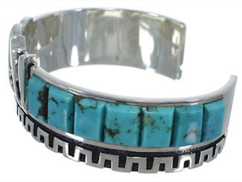 Turquoise Sterling Silver Cuff Bracelet Southwest Jewelry BW66335