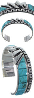 Turquoise Sterling Silver Cuff Bracelet Southwest Jewelry BW66335