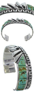 Sterling Silver And Southwest Turquoise Inlay Cuff Bracelet BW66369