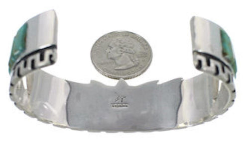 Sterling Silver And Southwest Turquoise Inlay Cuff Bracelet BW66369