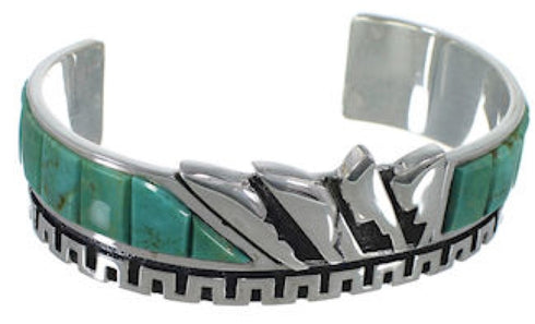 Southwest Turquoise Silver Inlay Cuff Bracelet BW66378