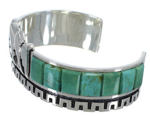 Southwest Turquoise Silver Inlay Cuff Bracelet BW66378