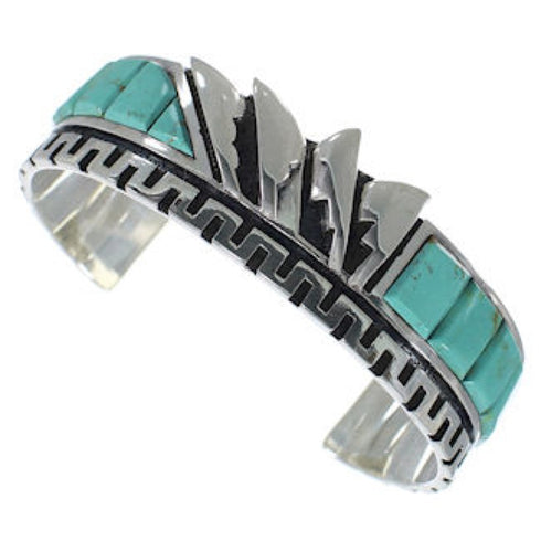 Turquoise Sterling Silver Inlay Cuff Bracelet BW66381