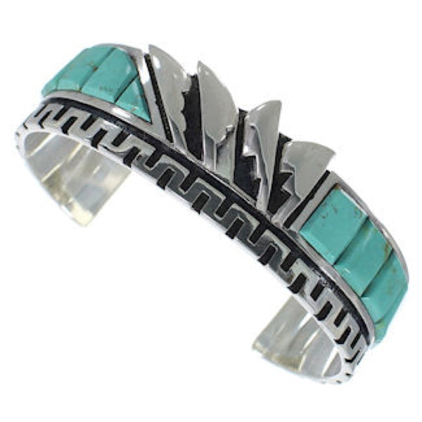 Turquoise Sterling Silver Inlay Cuff Bracelet BW66381