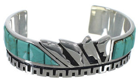 Turquoise Sterling Silver Inlay Cuff Bracelet BW66381