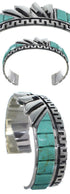 Turquoise Sterling Silver Inlay Cuff Bracelet BW66381