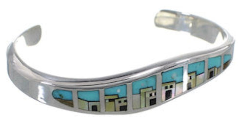 Native American Village Design Multicolor Cuff Bracelet MX27977