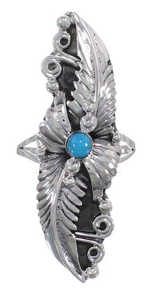 Sterling Silver Turquoise Ring Size 8-1/2 NS54779