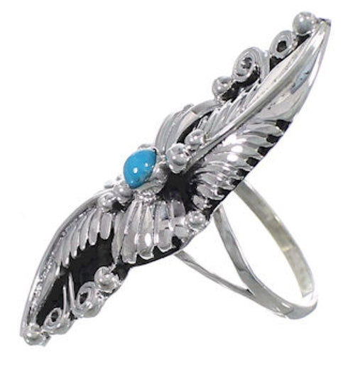 Turquoise Southwestern Silver Ring Size 5-1/4 YX81506