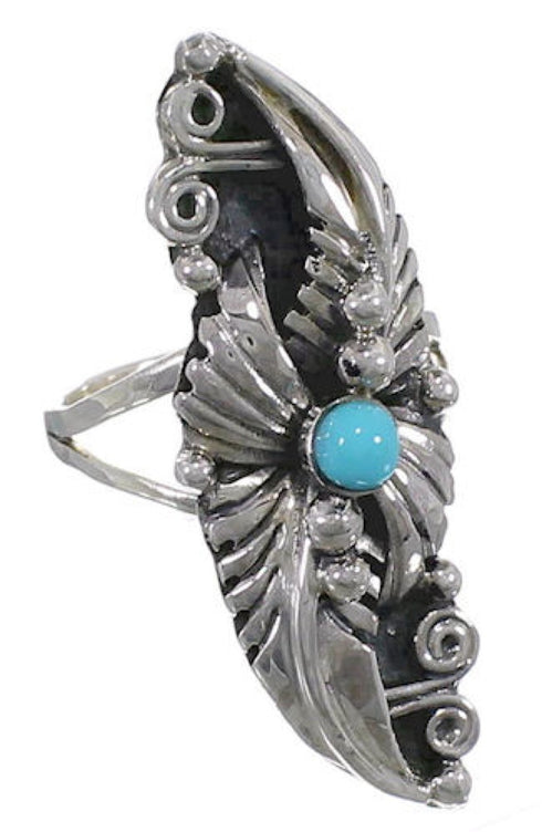 Southwest Sterling Silver Turquoise Jewelry  Ring Size 4-1/2 NS54759