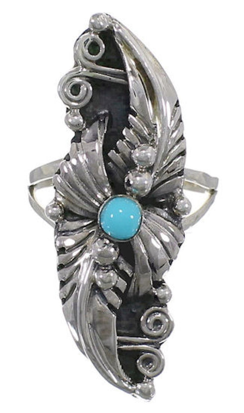 Southwest Sterling Silver Turquoise Jewelry  Ring Size 4-1/2 NS54759