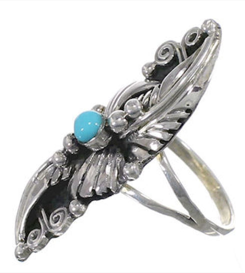 Southwest Sterling Silver Turquoise Jewelry  Ring Size 4-1/2 NS54759