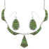 Sterling Silver Turquoise Link Necklace Earrings Jewelry Set GS75405