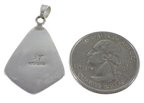 Sterling Silver And Turquoise Inlay Slide Pendant EX29596