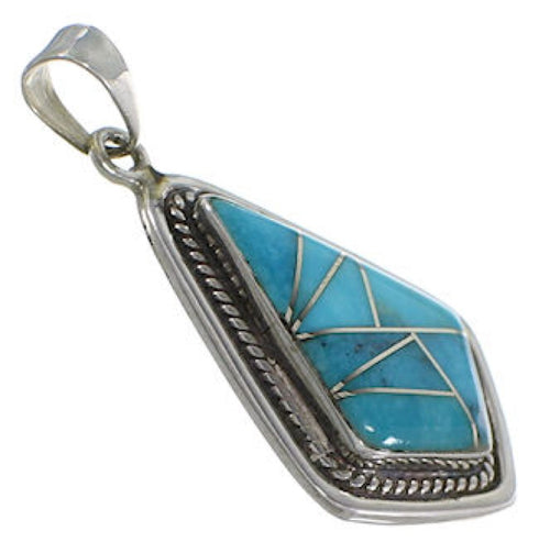 Southwestern Turquoise Jewelry Silver Pendant EX29585
