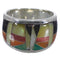Sterling Silver Turquoise Multicolor Whiterock Ring Size 6-1/2 HS34901