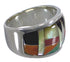 Sterling Silver Turquoise Multicolor Whiterock Ring Size 6-1/2 HS34901