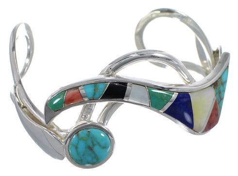 Multicolor And Sterling Silver Southwest Bracelet TX40250