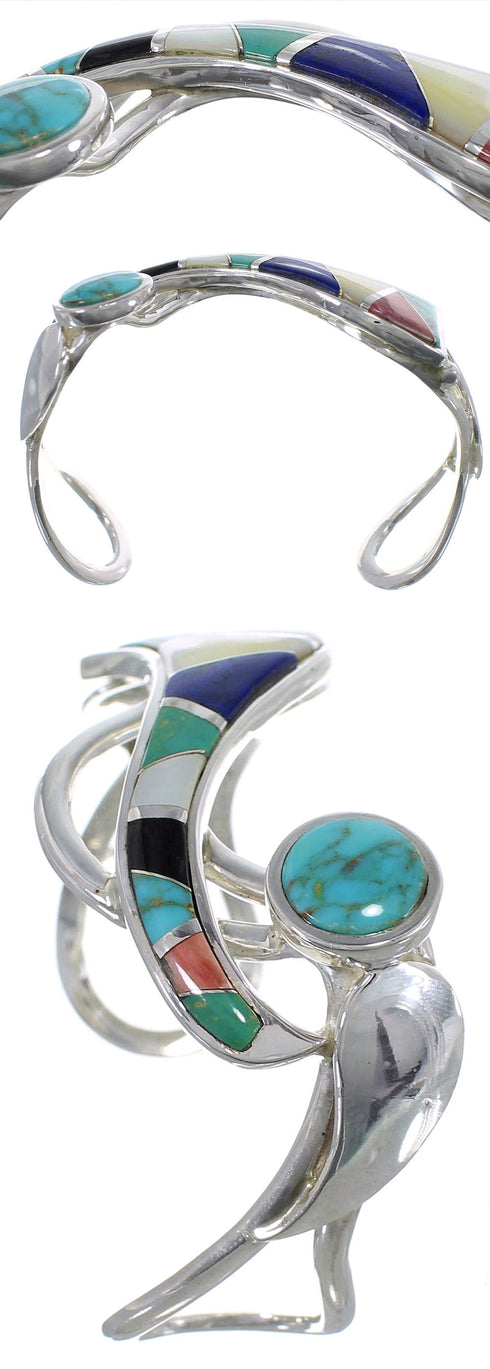 Multicolor And Sterling Silver Southwest Bracelet TX40250
