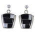 Mother Of Pearl Black Jade Sterling Silver Post Earrings RS42660