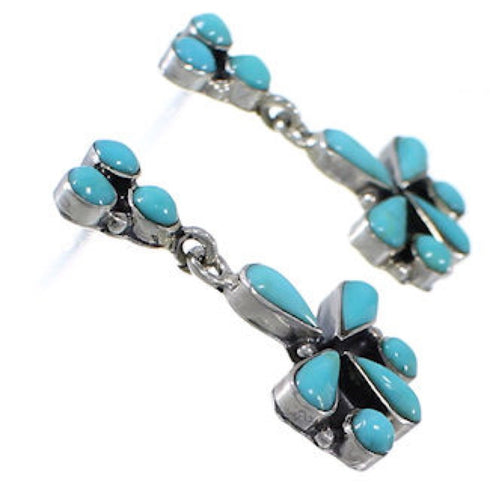 Southwestern Turquoise Genuine Sterling Silver Earrings BW62569