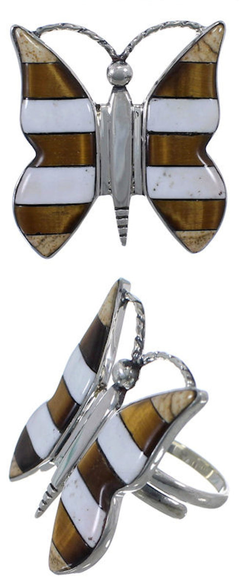 Multicolor Butterfly Jewelry Adjustable Ring Size 8 9 10 DW72691